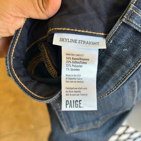 Paige Women's Skyline Straight Jeans - Dark Blue - Picture 6 of 6